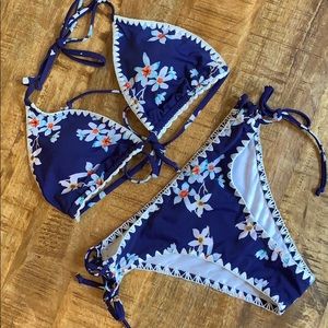 Blue Floral Bikini